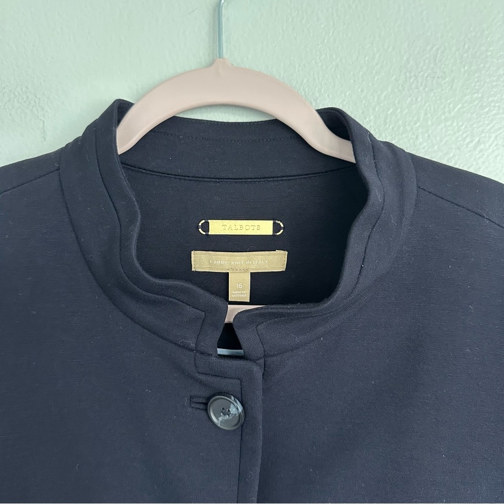 Talbots Italian Luxe Knit Four-Button Jacket Navy 16 - Picture 5 of 8